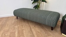 DFS The Carlisle Fabric Footstool in Fine Stripe Emerald