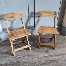 2 x Vintage Wooden Folding
