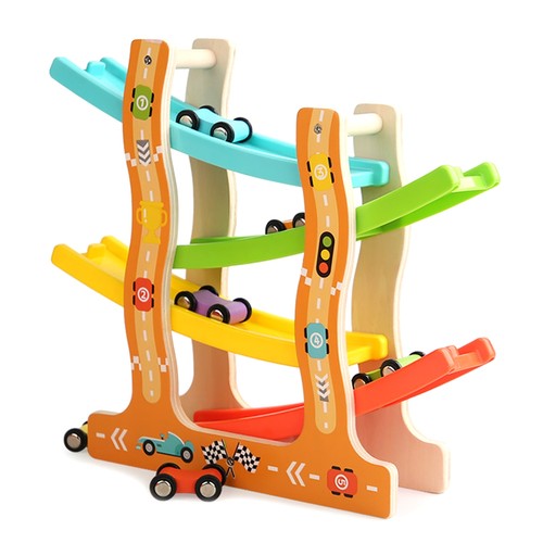 Wooden racing slide cars track - racing,