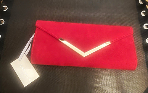 Carvela red suede - red, clutch