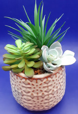 Artificial Succulent Potted Plant | Faux Plant And Ceramic Planter - 20cm x 13cm