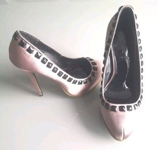 Love Label Mink Satin High Heel Platform Ladies Party Court Shoes Size UK 3 EU36