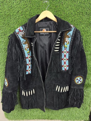 Black suede leather fringe - black,