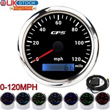 85mm GPS Speedometer Odometer 0-120MPH Gauge for Marine Boat Car Truck UK STOCK 
