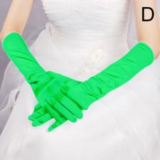 Elegant Lady Long Satin Gloves Fancy Dress Party Mittens Women Wedding Accessory
