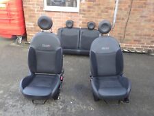 Fiat 500 S 2013 Sport Front & Rear Half Leather Seats Set Black/Grey F819