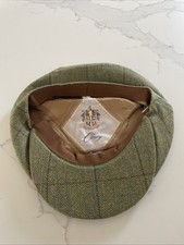 Olney  Green Checked Flat Cap