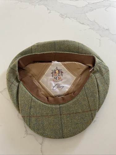 Olney green checked flat - flat, cap
