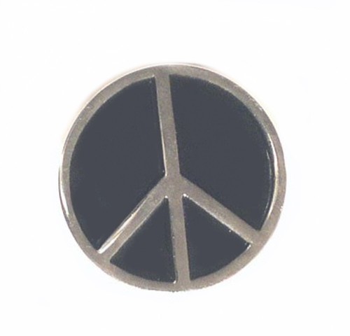 Peace sign metal enamel pin - sign,