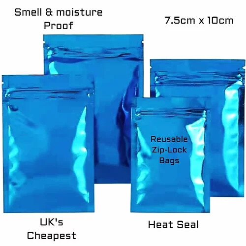 5cm 10cm blue foil zip - blue,