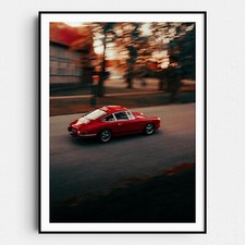 Old Red Porsche 911 Vintage
