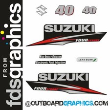 Suzuki DF40 40hp four stroke outboard engine decals/sticker kit