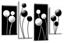 Floral Wall Art Print Black