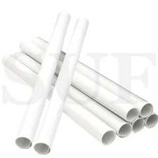 8 Pc White Radiator Pipe Sleeves Long PVC Shrouds Snap Around Pipes Cover 19.5cm