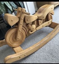 Motorbike Rocker Solid Wood Rocking Horse Bike Triumph Harley Davidson