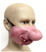 Latex Big Nose Mask Fancy Dress Novelty Hillbilly Teeth Half Face Clown Funny