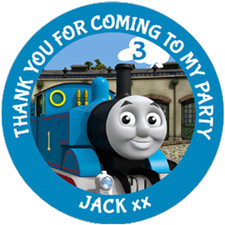 48 personalised Thomas Tank Engine Party Bag Stickers 40mm Sweet Bag Cone labels