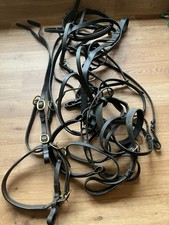 Approx 1.7kg  Scrap Leather Reins Bridle Pieces Tack (E)
