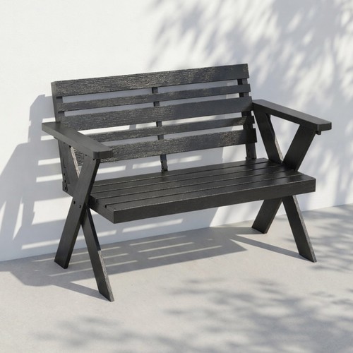 Rustic wooden garden bench - wooden,