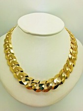 9ct Yellow Solid Gold Heavy Curb Chain - 12.5mm - 22" - CHEAPEST ON EBAY