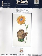 Country Companions Ed The Hedgehog And Sunflower Cross Stitch Kit 14 Count DMC
