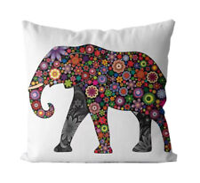 Multicolored Flower-Patterned Elephant Chenille Cotton Animal Print for Sofa Bed