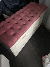 Chesterfield Ottoman Storage Box Upholstered Bench Seat, Large Crafted By Sharps