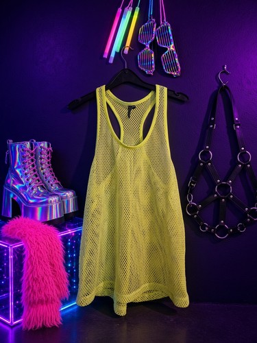 Neon yellow mesh festival - yellow,