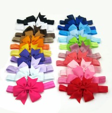 UK 10-20pcs Elastic Baby Headdress Kids Hair Band Girls Bow Newborn Headband