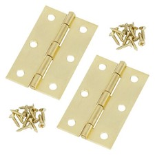 2 X Brass Door Hinges 3 inch