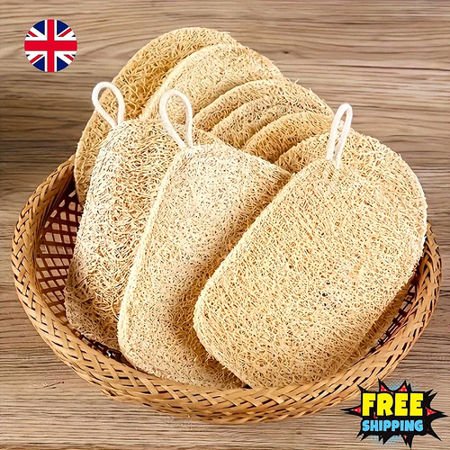 6pcs natural loofah sponge - natural,