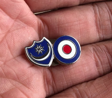 RARE PORTSMOUTH POMPEY - RAF MOD TARGET  TWIN  ENAMEL  PIN BADGE