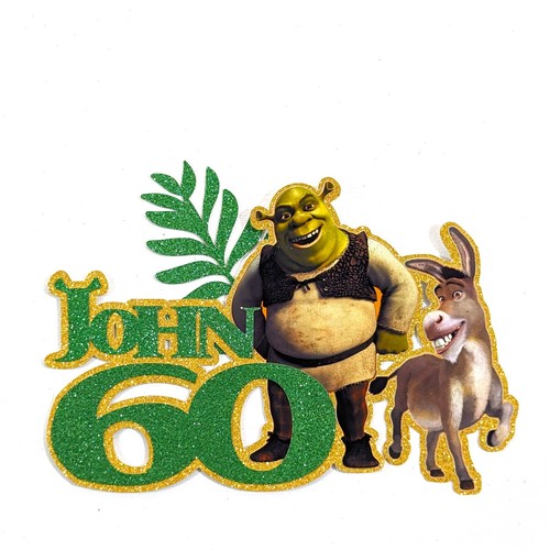 Shrek cake topper glitter - shrek,