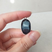 Sterling Silver Stamped 925 Sapphire Blue Quartz Pendant