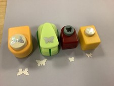 4 card punches with butterfly