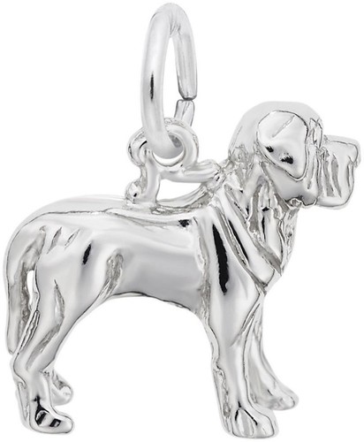 Sterling silver mastiff dog - silver,