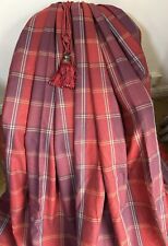 FABULOUS NEXT CRANBERRY RED AND PURPLE CHECK WOOL STYLE SINGLE/ DOOR CURTAIN