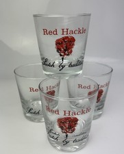 Vintage Rare Red Hackle Scotch By Tradition Whisky Tumbler X4