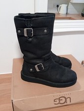 UGG® AUSTRALIA SUTTER WATER-RESISTANT LEATHER BOOTS UK 5 EU 38 USA 6 RRP £245