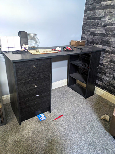 Black computer desk - black,