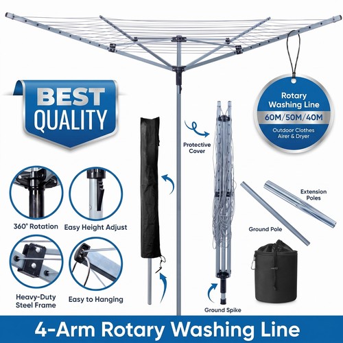 Rotary airer 40m outdoor - 60/50/40m,