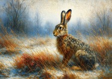 Miniature Oil Painting Hare