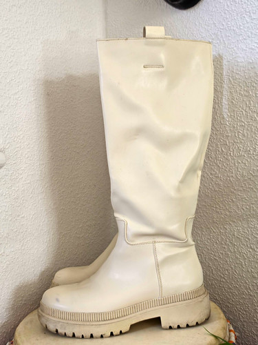 White knee high pull on - h&m, pull-on