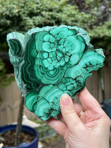 Large malachite slab slice - malachite,