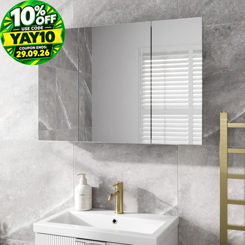 Triple door bathroom mirror - door,