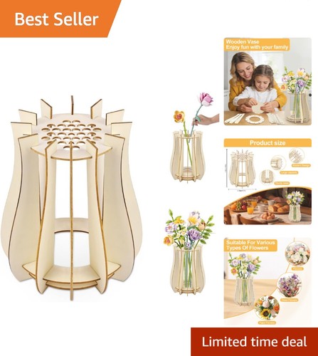 Modern wooden vase - wooden, for