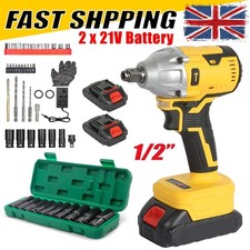 1000Nm 1/2" Cordless Electric Impact Wrench Drill Gun Ratchet Driver 2 Battery
