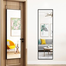 Over Door Full Length Mirror Wall Mounted Black Hanging Bedroom Wardrobe Workout