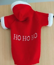 Red Knitted Christmas Dog Coat. Small