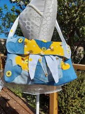 Denim Bee Patches Crossbody Unique Summer Holiday Boho Washable Ajustable Strap 